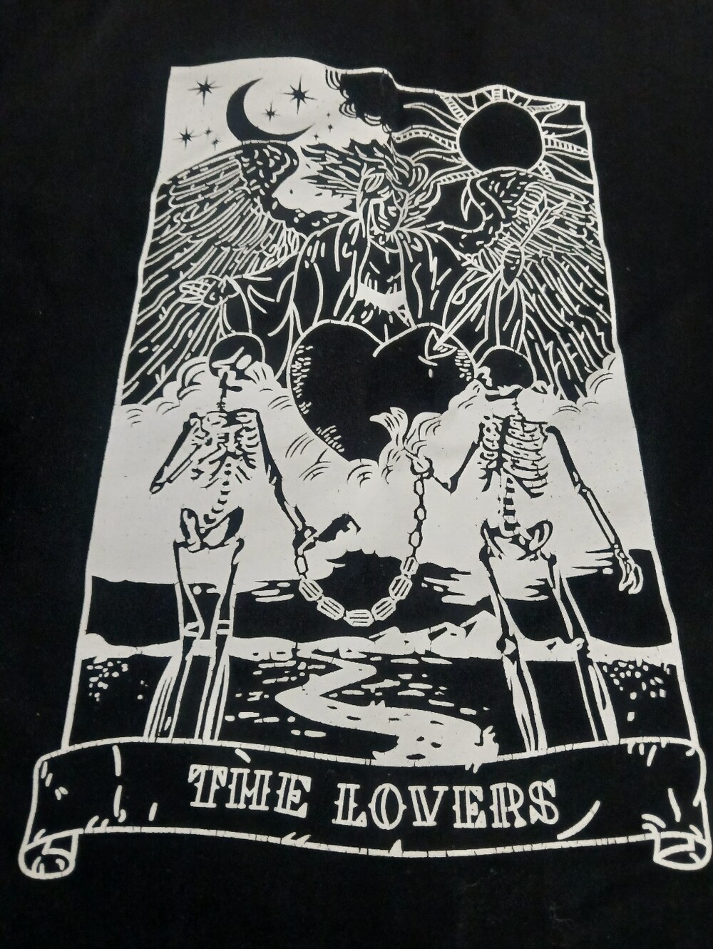 Womens Sz Small TAROT CARD THE LOVERS TEE PREOWNED